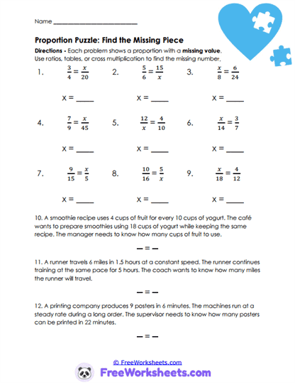 Visual Models Worksheet