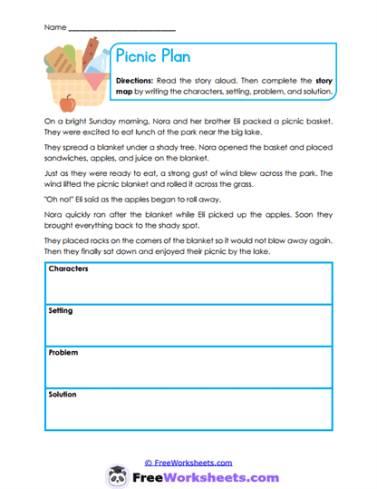 Picnic Plan Worksheet