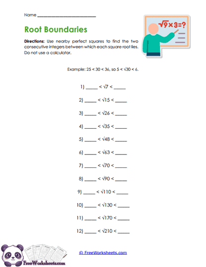 Root Bounds Worksheet