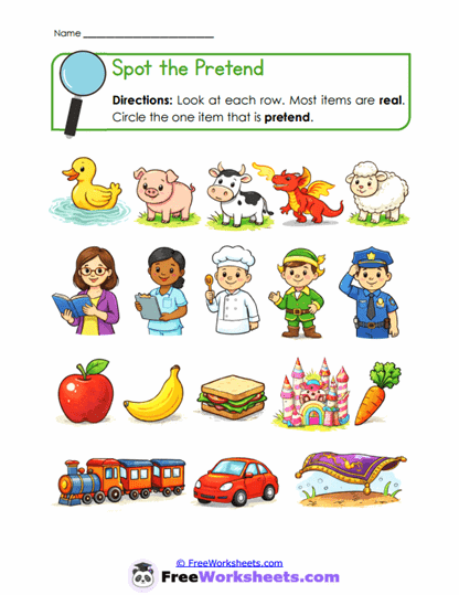Pretend Search Worksheet