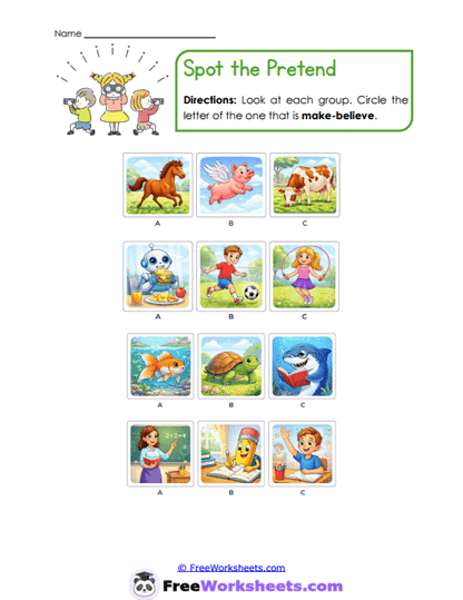 Spot the Pretend Worksheet