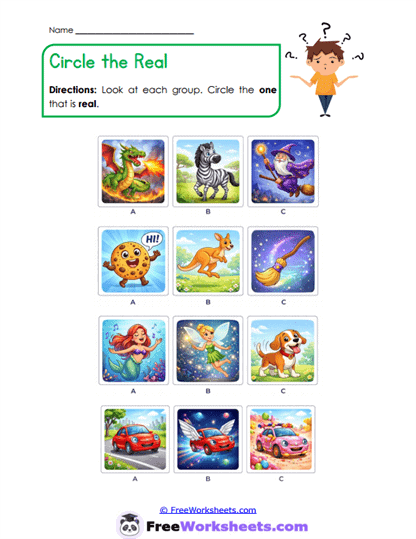 Kindergarten Reality Vs. Fiction Worksheet Collection