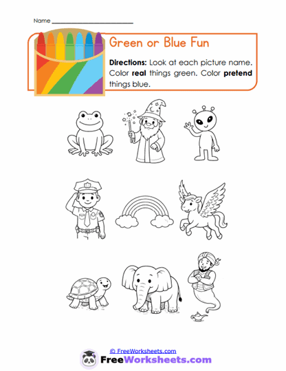 Color Categories Worksheet