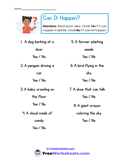 Can It Happen? Worksheet