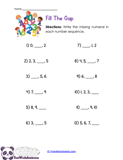 Missing Spots Worksheet
