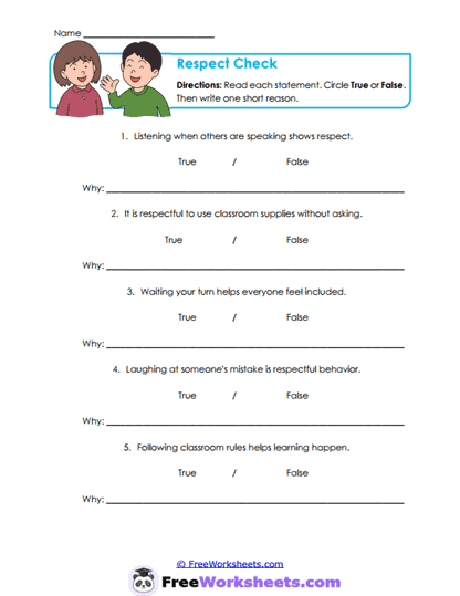 Respect Check Worksheet