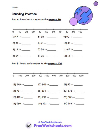 Planet Practice Worksheet