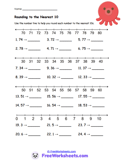 Octo Tens Worksheet