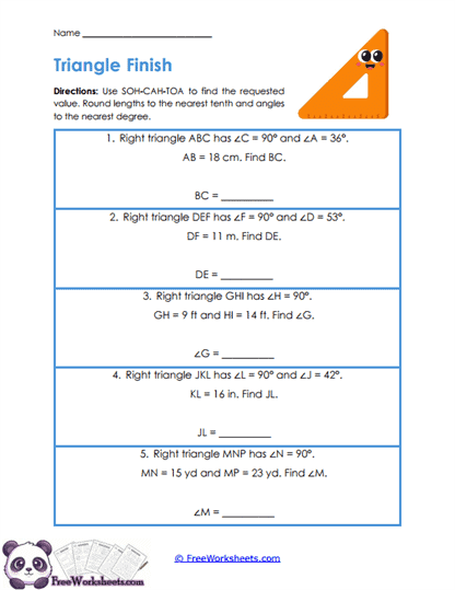 Triangle Completion Worksheet