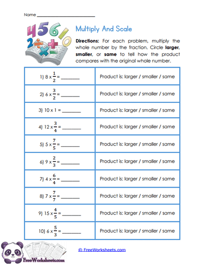 Product Scale Worksheet