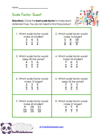 Scaling By Fractions 5th Grade Worksheet Collection