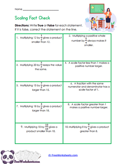 Scaling Check Worksheet