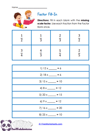 Factor Fill Worksheet