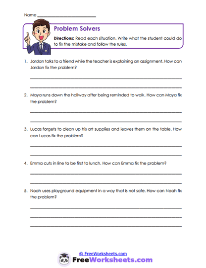 Scenario Writing Worksheet