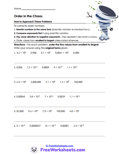Power Operations Worksheet