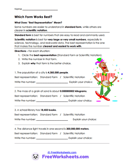 Science Stories Worksheet
