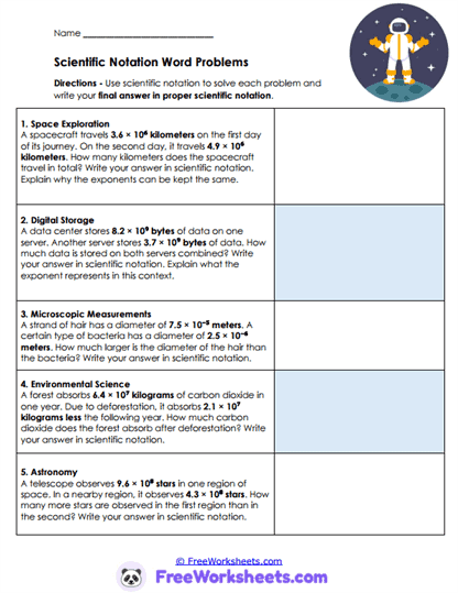 Notation Review Worksheet