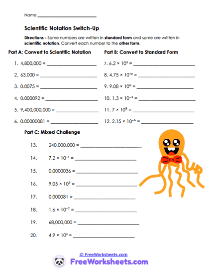 Notation Switch Worksheet