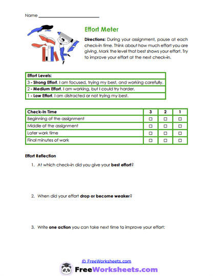 Effort Check Worksheet