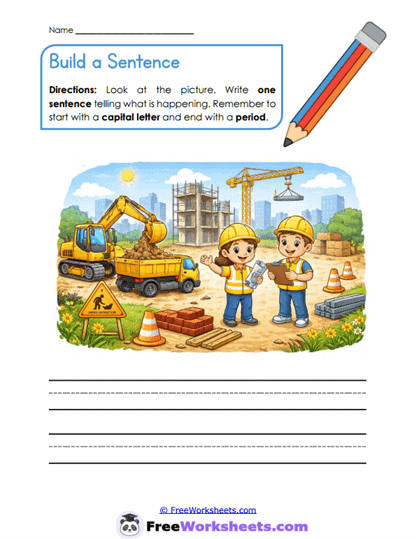 Building Sentences Worksheet
