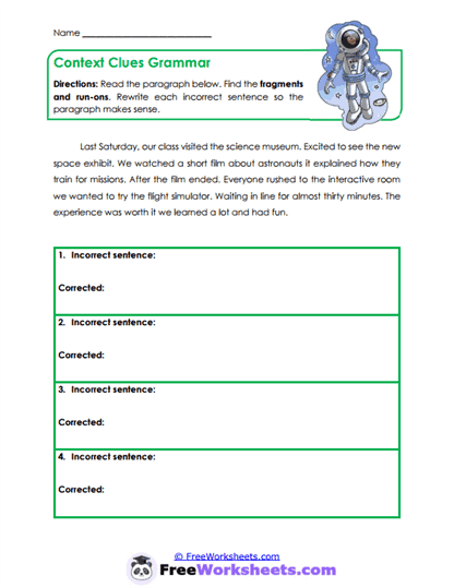 Context Repair Worksheet