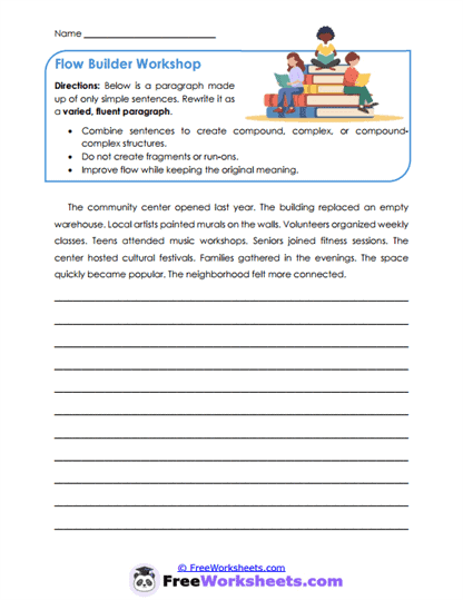 Paragraph Flow Worksheet