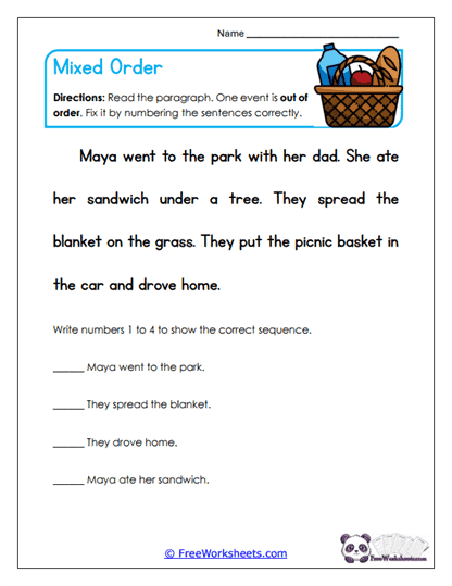 Mixed Order Worksheet