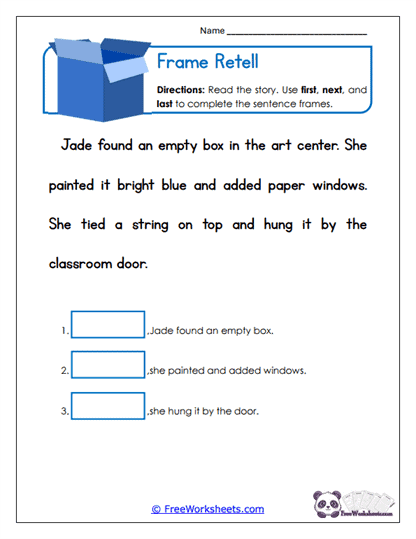 Frame Retell Worksheet