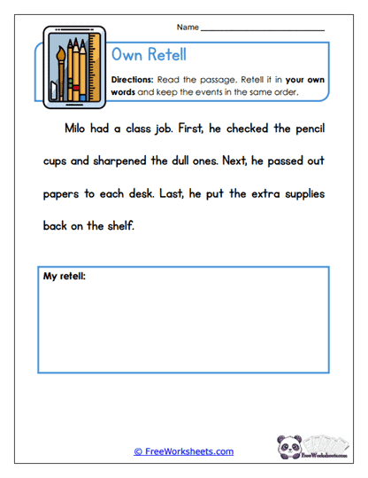 Own Retell Worksheet
