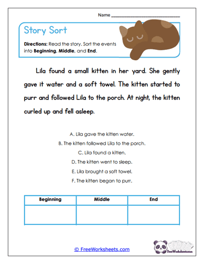 Story Sort Worksheet