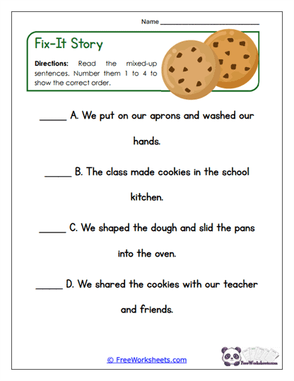 Fix-It Story Worksheet