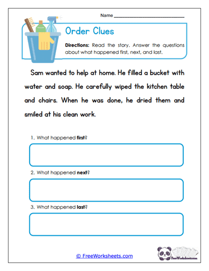 Order Clues Worksheet