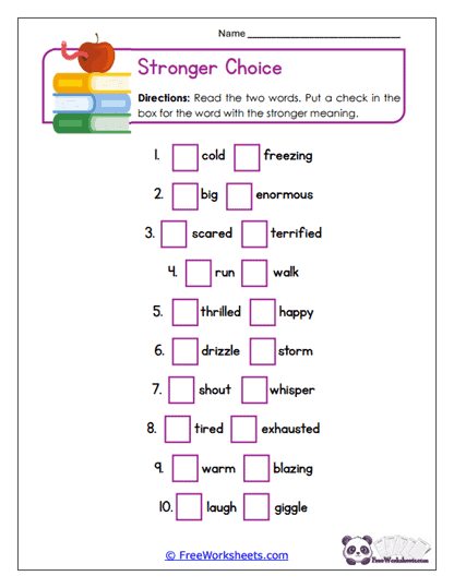 Stronger Choice Worksheet