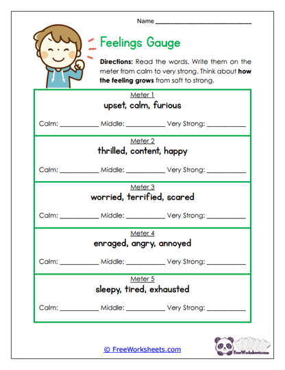 Feelings Gauge Worksheet