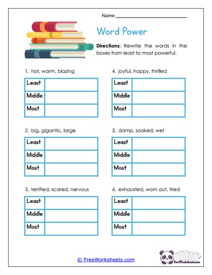 Word Power Worksheet