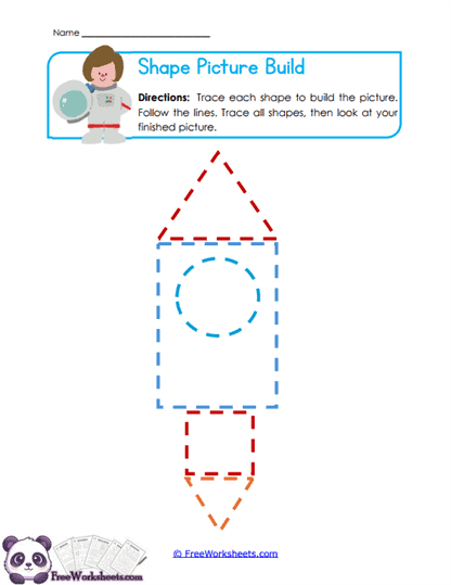 Rocket Shapes Worksheet