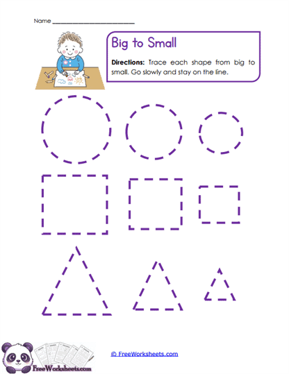 Size Tracing Worksheet