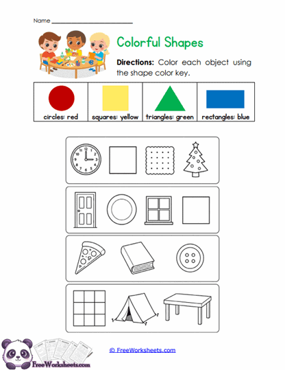 Color Shapes Worksheet