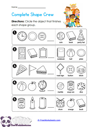 Shape Crew Worksheet