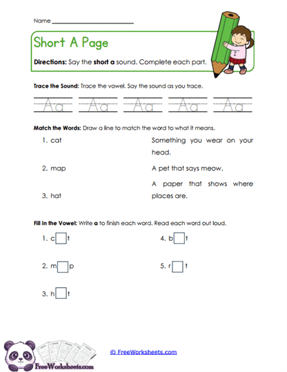 Short A Worksheet