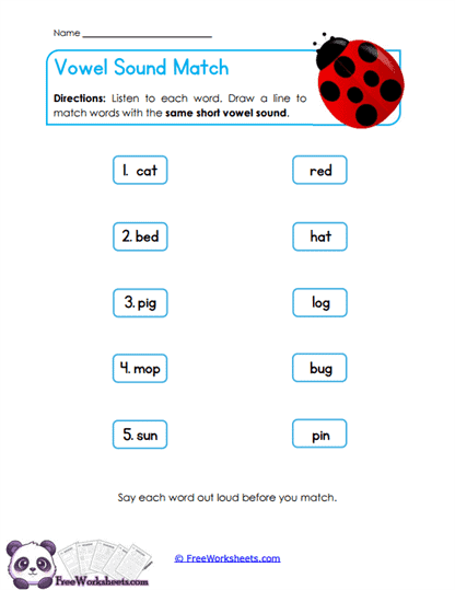 Sound Pairs Worksheet