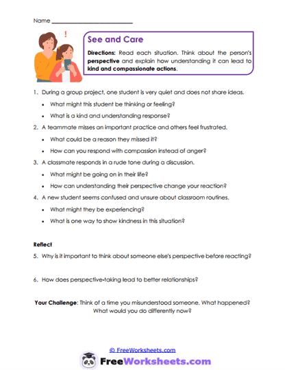 Perspective Care Worksheet