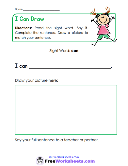 I Can Draw Worksheet