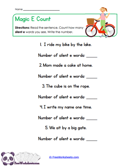 Silent Count Worksheet