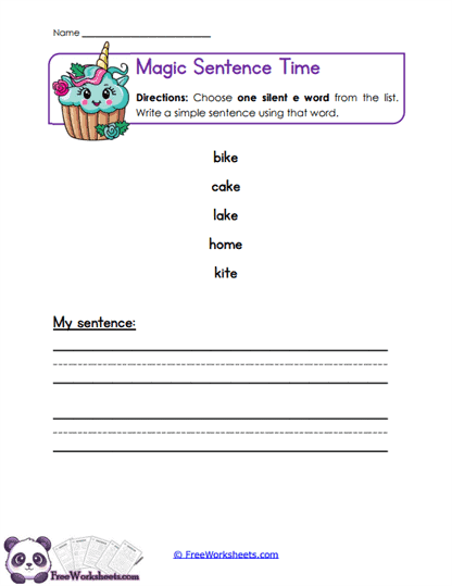 Magic Writing Worksheet