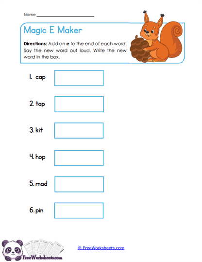 Magic Maker Worksheet