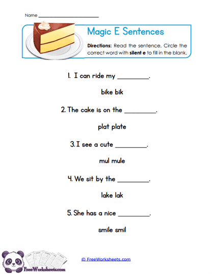 Magic Sentences Worksheet
