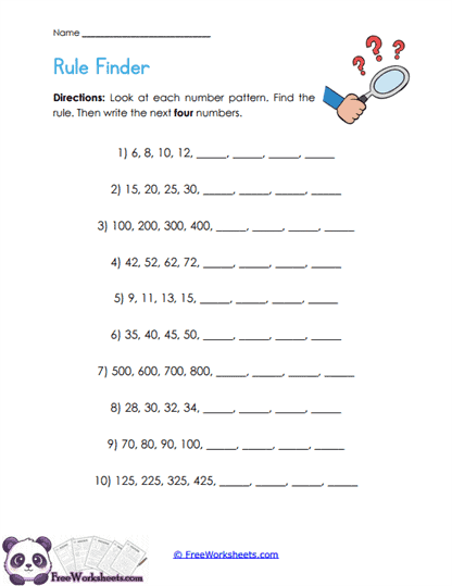 Pattern Predictor Worksheet