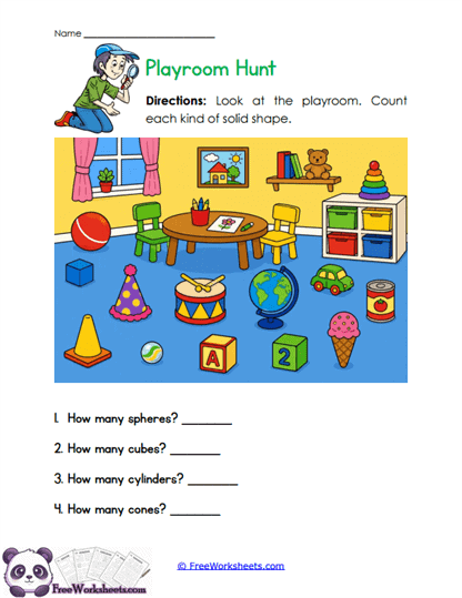 Solid Shapes Preschool Worksheet Collection