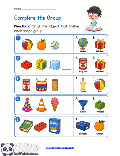 Shape Finish Worksheet